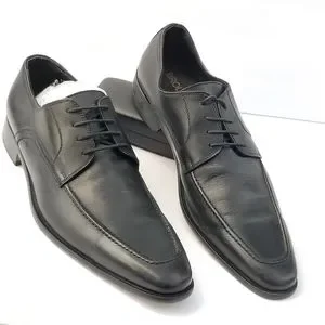 Men\'s BROLETTO  Oxford laced up dress shoes Size 10 Broletto Black Leather Apron Toe Derby Oxford Mens US 12 | eBay main image 4